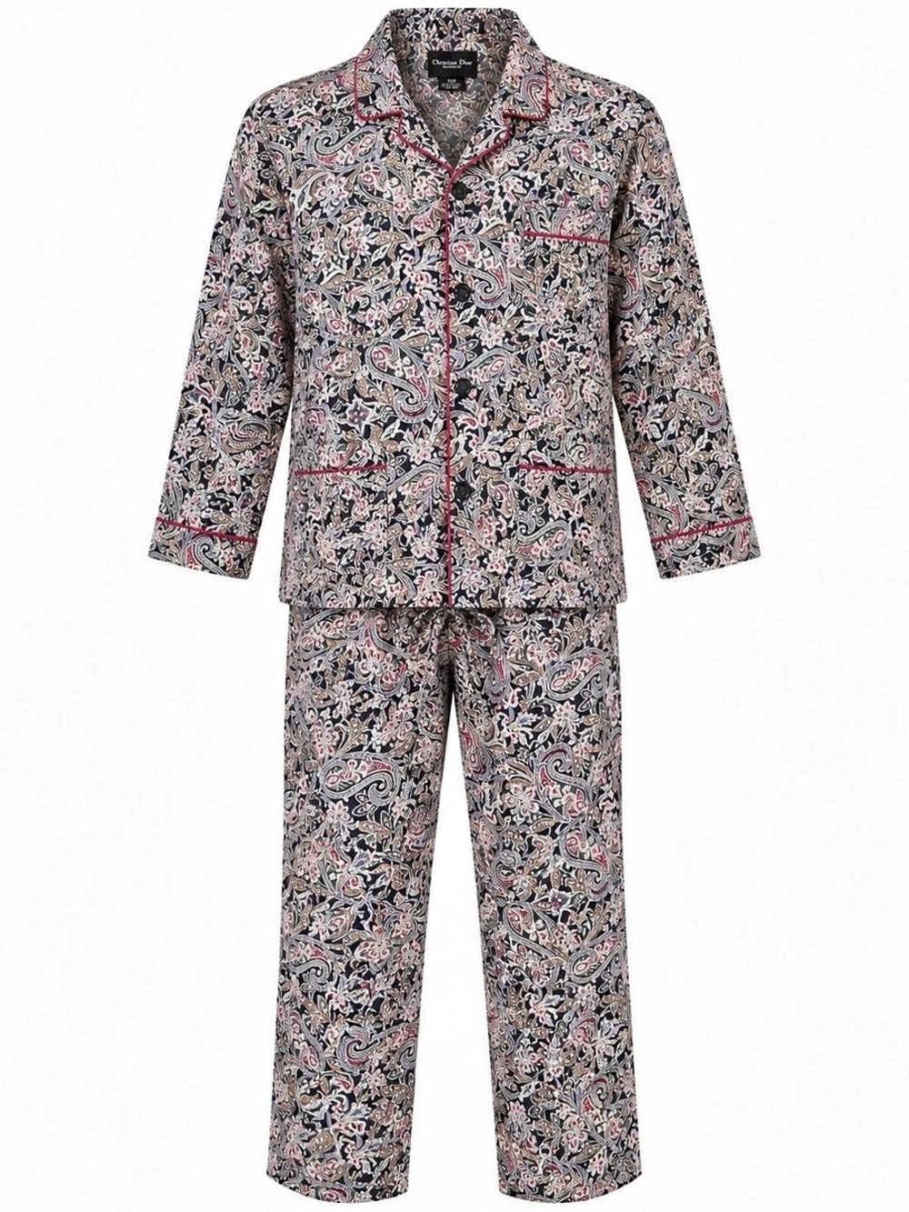Christian Dior Monsieur Men’s XL Pajama Set Paisley 100% Cotton 2 Piece